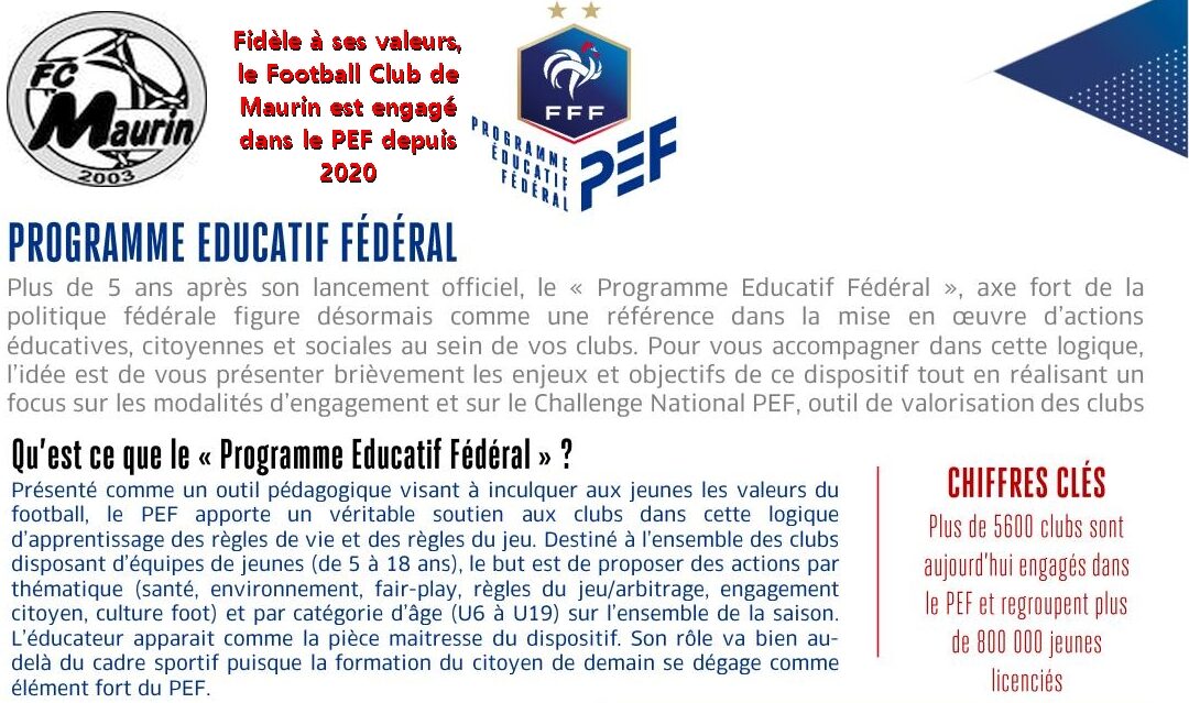 Le respect : Une action du PEF réalisée par les U9 de Francis