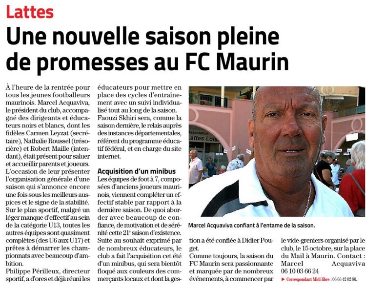 Marcel Acquaviva présente la nouvelle la saison au Midi Libre